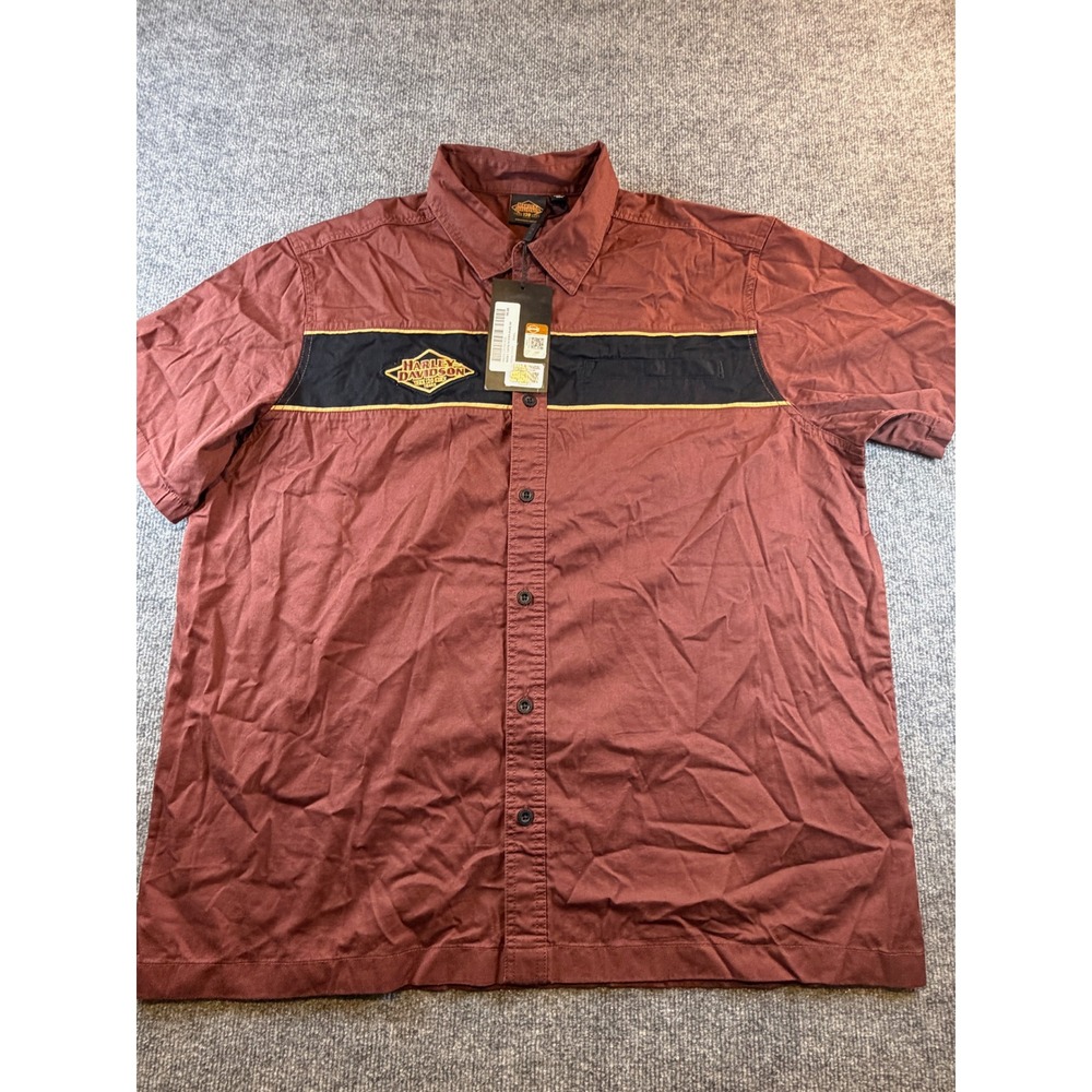 Harley-Davidson 120th Anniversary Shirt Mens XL Burgundy Button Up 96323-23VM